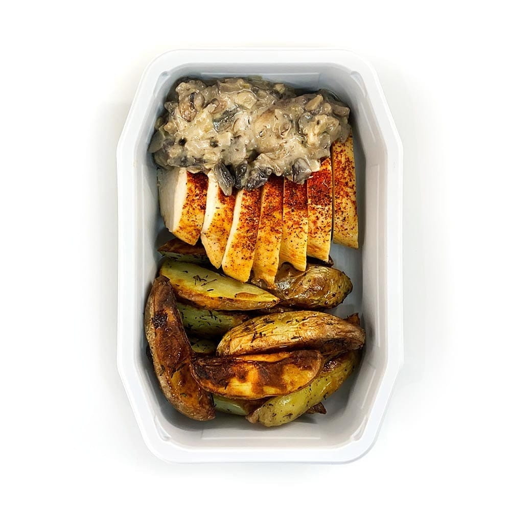 Creamy Mushroom Chicken & Roasted Potatoes
